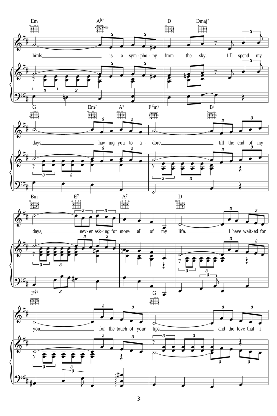 All Of My Life All Of My Life Piano, Vocal scores gallery preview page 3