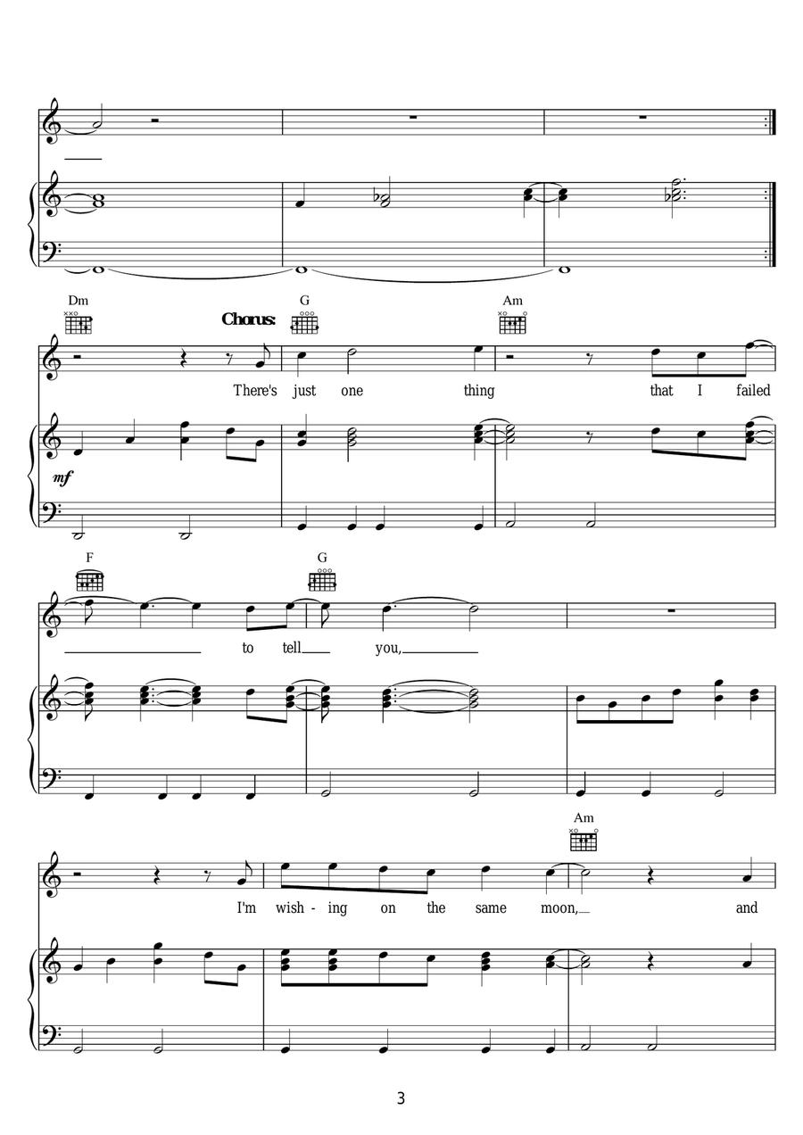 Wishing On The Same Moon Wishing On The Same Moon Piano, Vocal scores gallery preview page 3