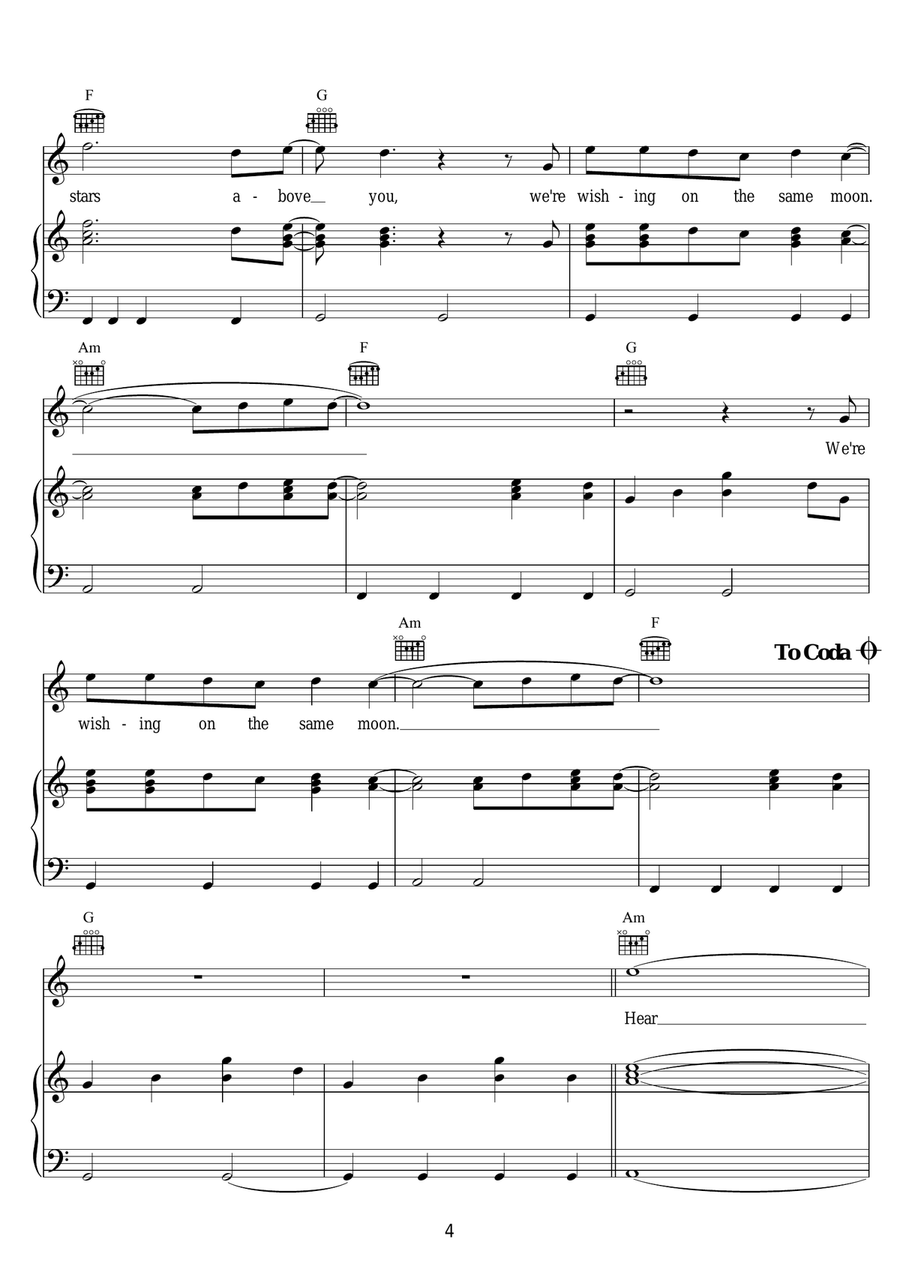 Wishing On The Same Moon Wishing On The Same Moon Piano, Vocal scores gallery preview page 4
