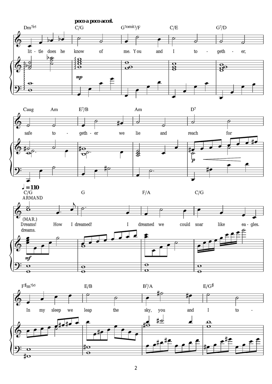 Dreams, Shining Dreams (from Marguerite) Piano, Vocal scores gallery preview page 2