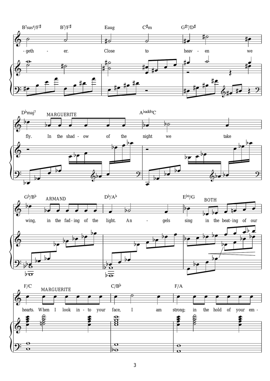 Dreams, Shining Dreams (from Marguerite) Piano, Vocal scores gallery preview page 3