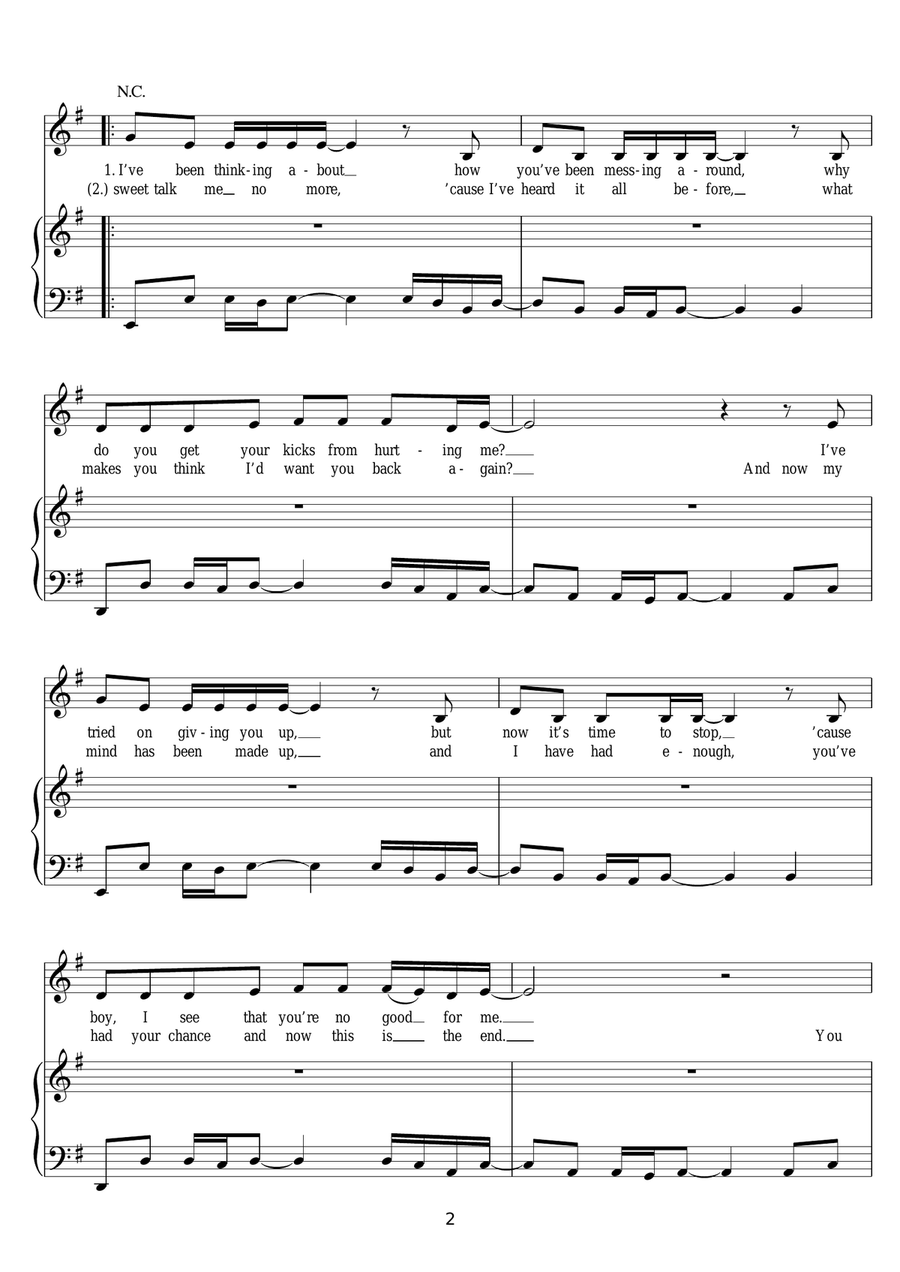 No Can Do No Can Do Piano, Vocal scores gallery preview page 2