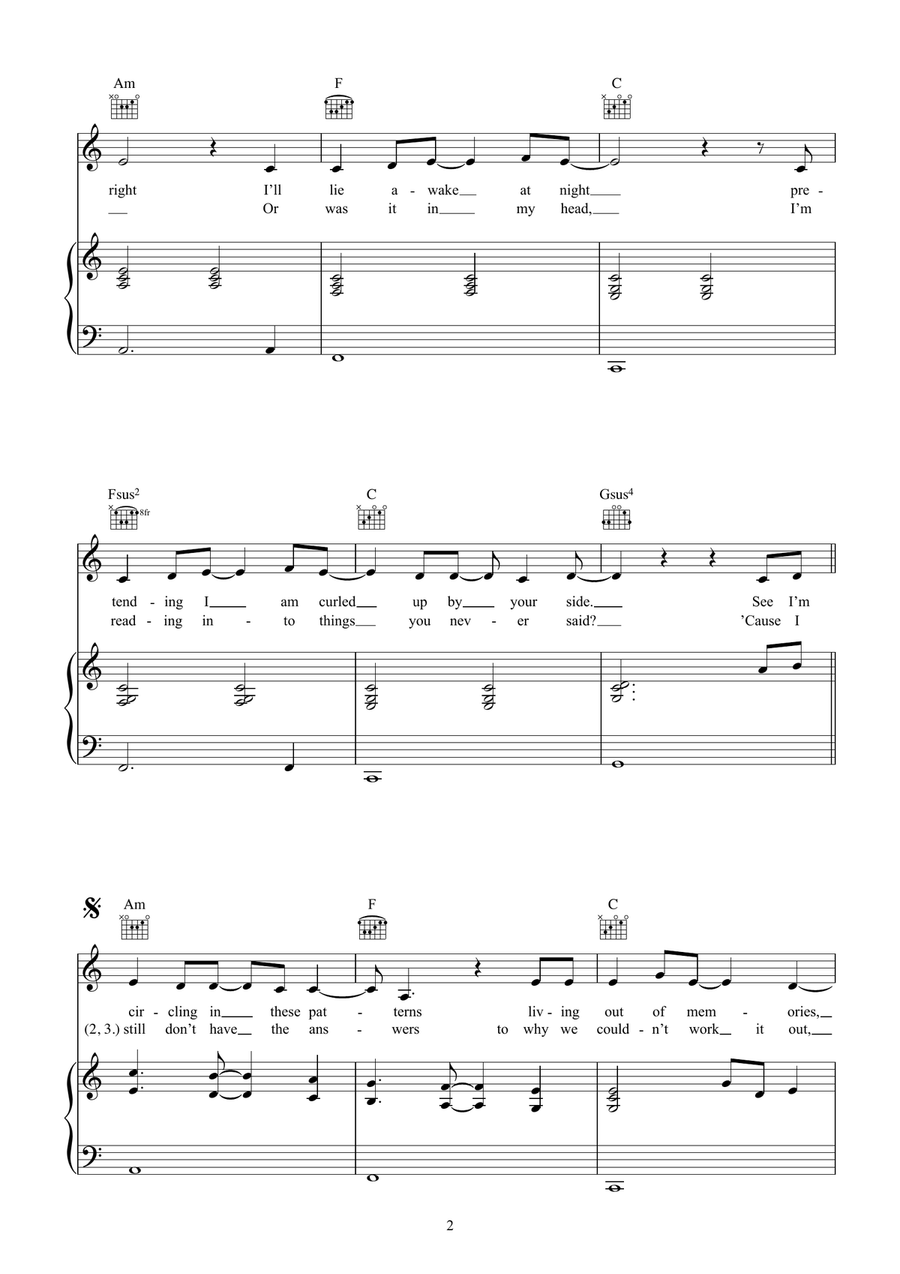 I Can't Break It To My Heart Piano, Vocal scores gallery preview page 2