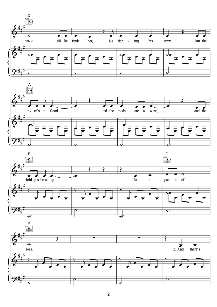 Ballad Of The Absent Mare Piano, Vocal scores gallery preview page 2