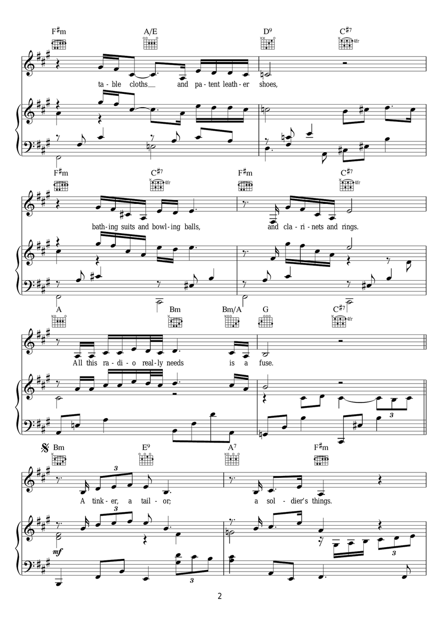 Soldier's Things Soldier's Things Piano, Vocal scores gallery preview page 2