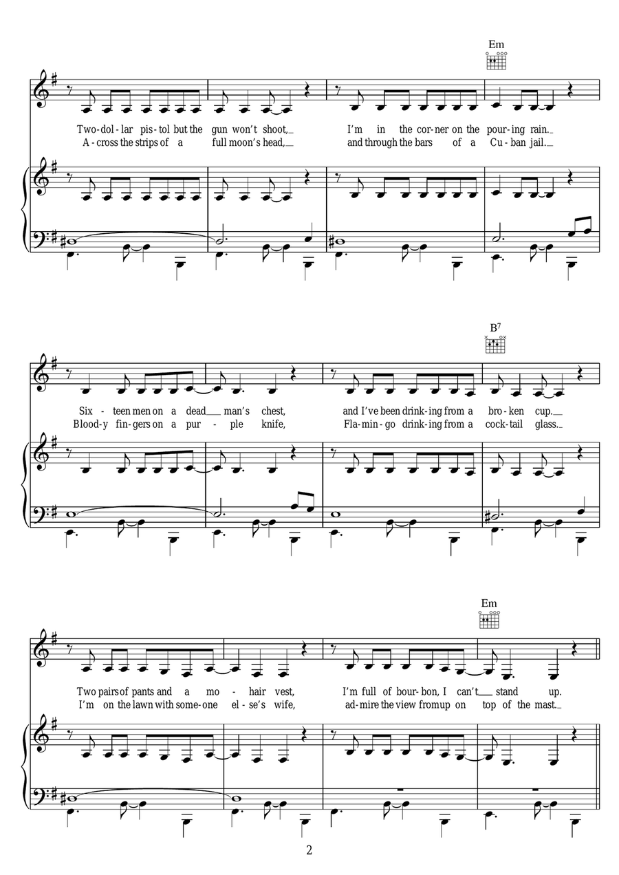 Jockey Full Of Bourbon Jockey Full Of Bourbon Piano, Vocal scores gallery preview page 2