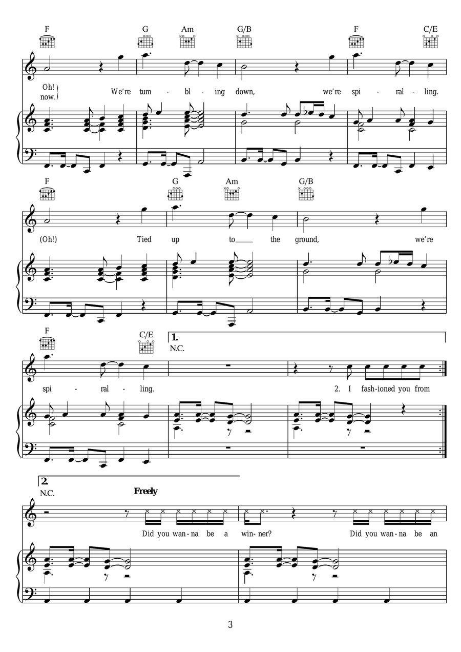 Spiralling Spiralling Piano, Vocal scores gallery preview page 3