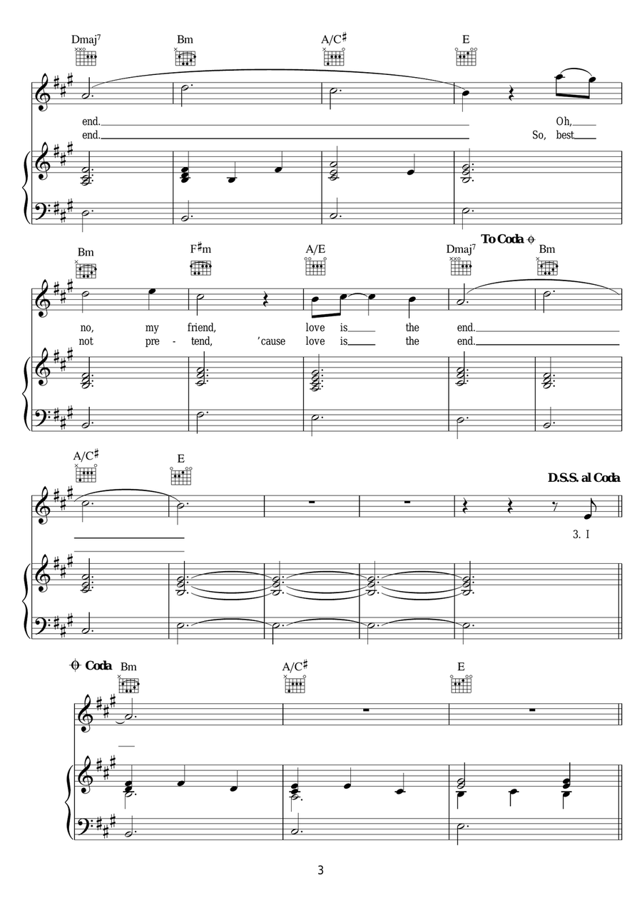 Love Is The End Love Is The End Piano, Vocal scores gallery preview page 3