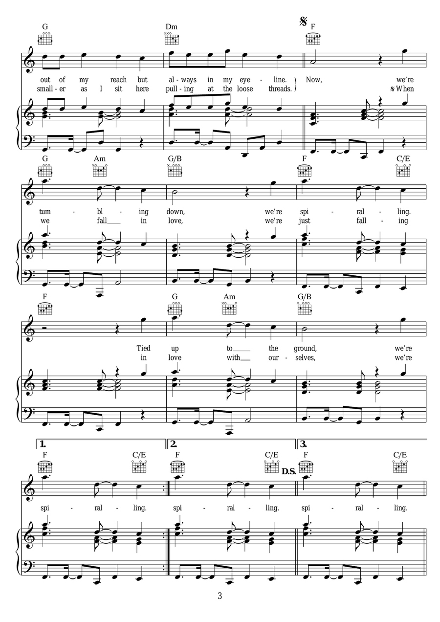 Spiralling Spiralling Piano, Vocal scores gallery preview page 3