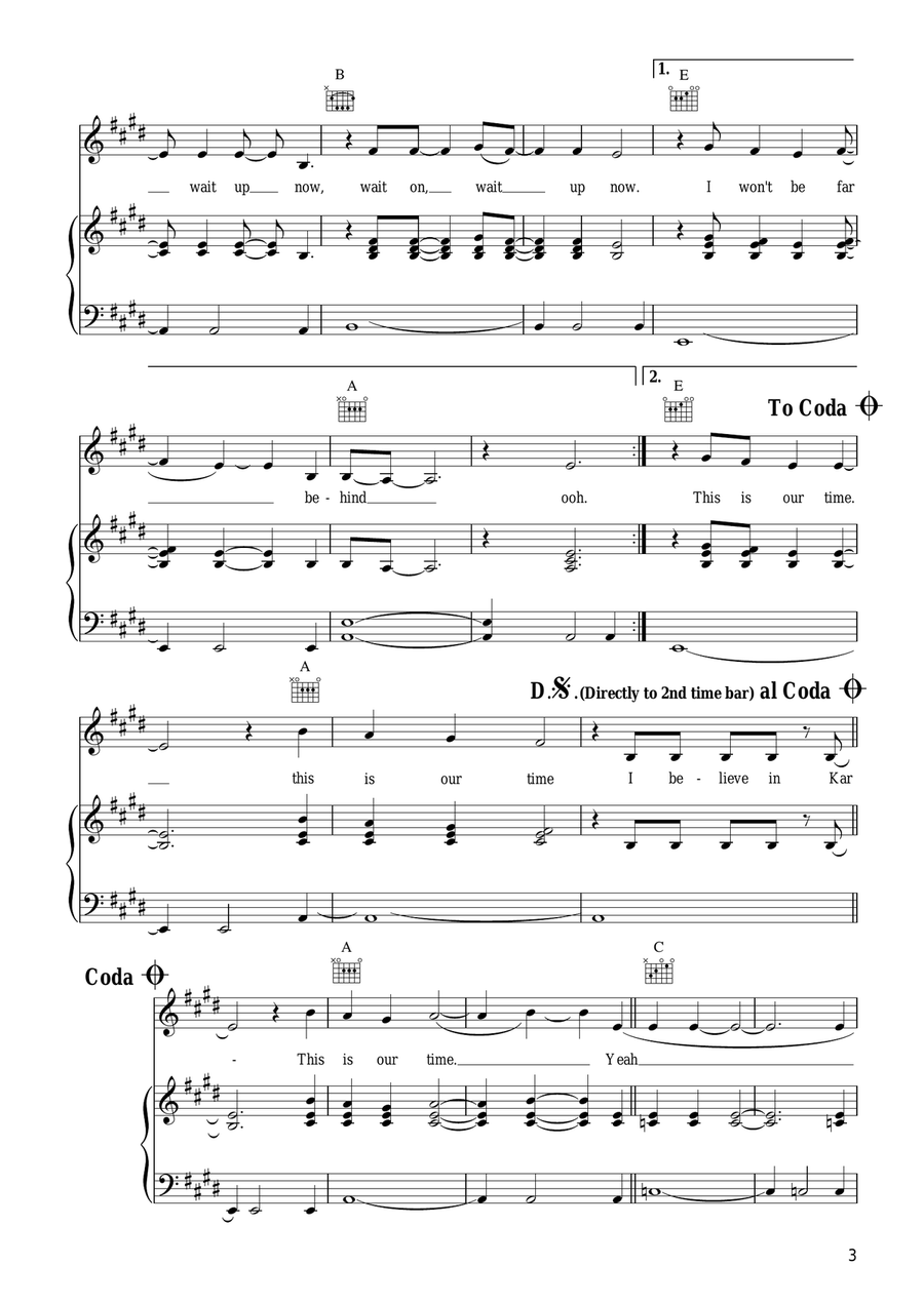 Wait On Wait On Piano, Vocal scores gallery preview page 3