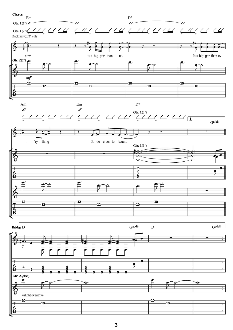 As Dust Dances As Dust Dances Guitar Tablature scores gallery preview page 3