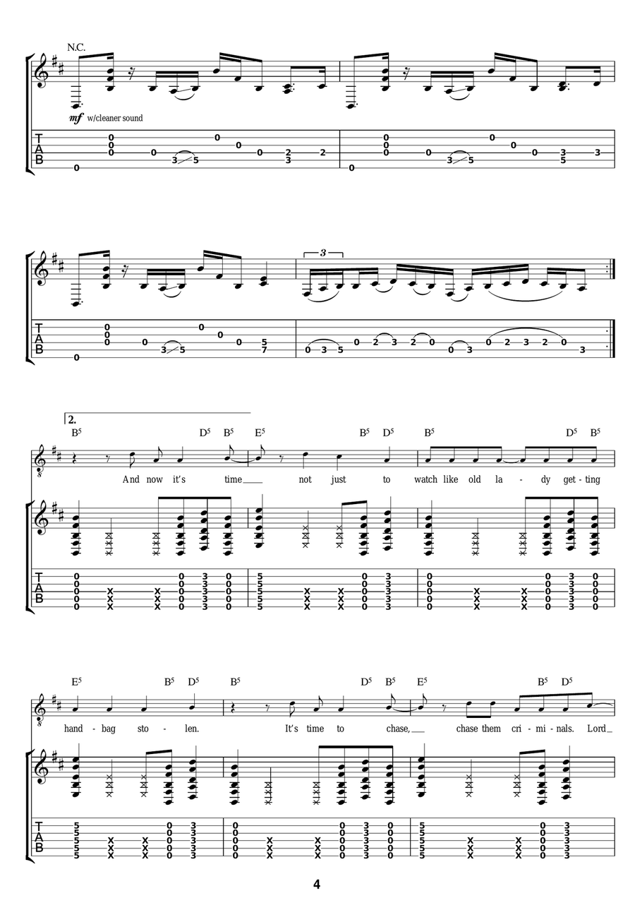 Devil Running Devil Running Guitar Tablature scores gallery preview page 4