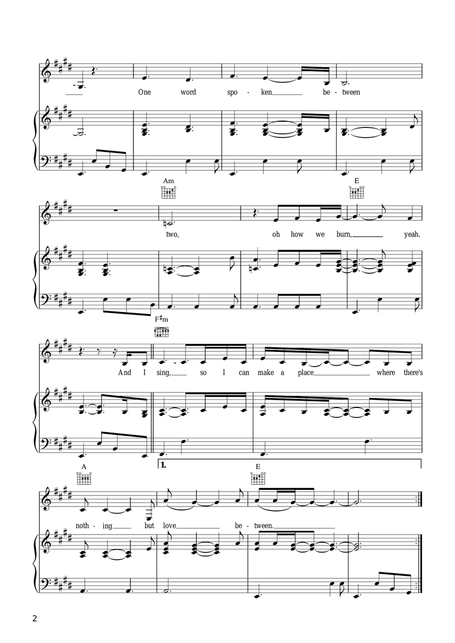 Burn Burn Piano, Vocal scores gallery preview page 2