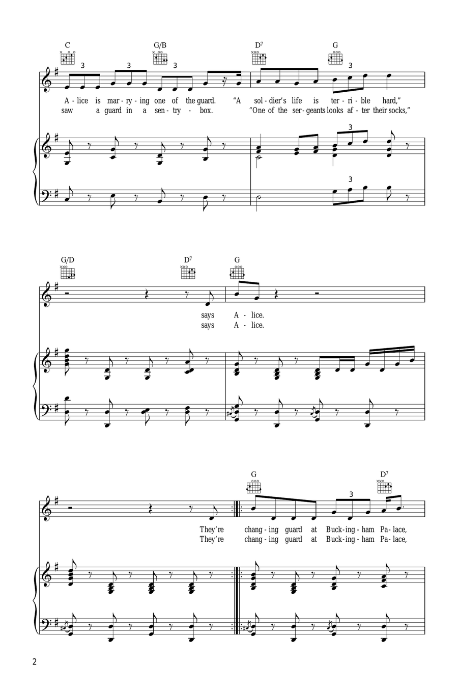 They're Changing Guard At Buckingham Palace Piano, Vocal scores gallery preview page 2