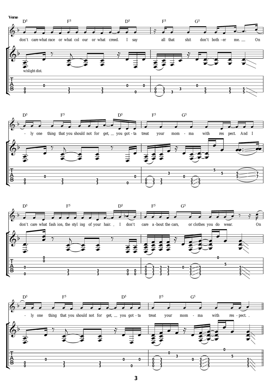 Treat Yo Mama Treat Yo Mama Electric Guitar scores gallery preview page 3