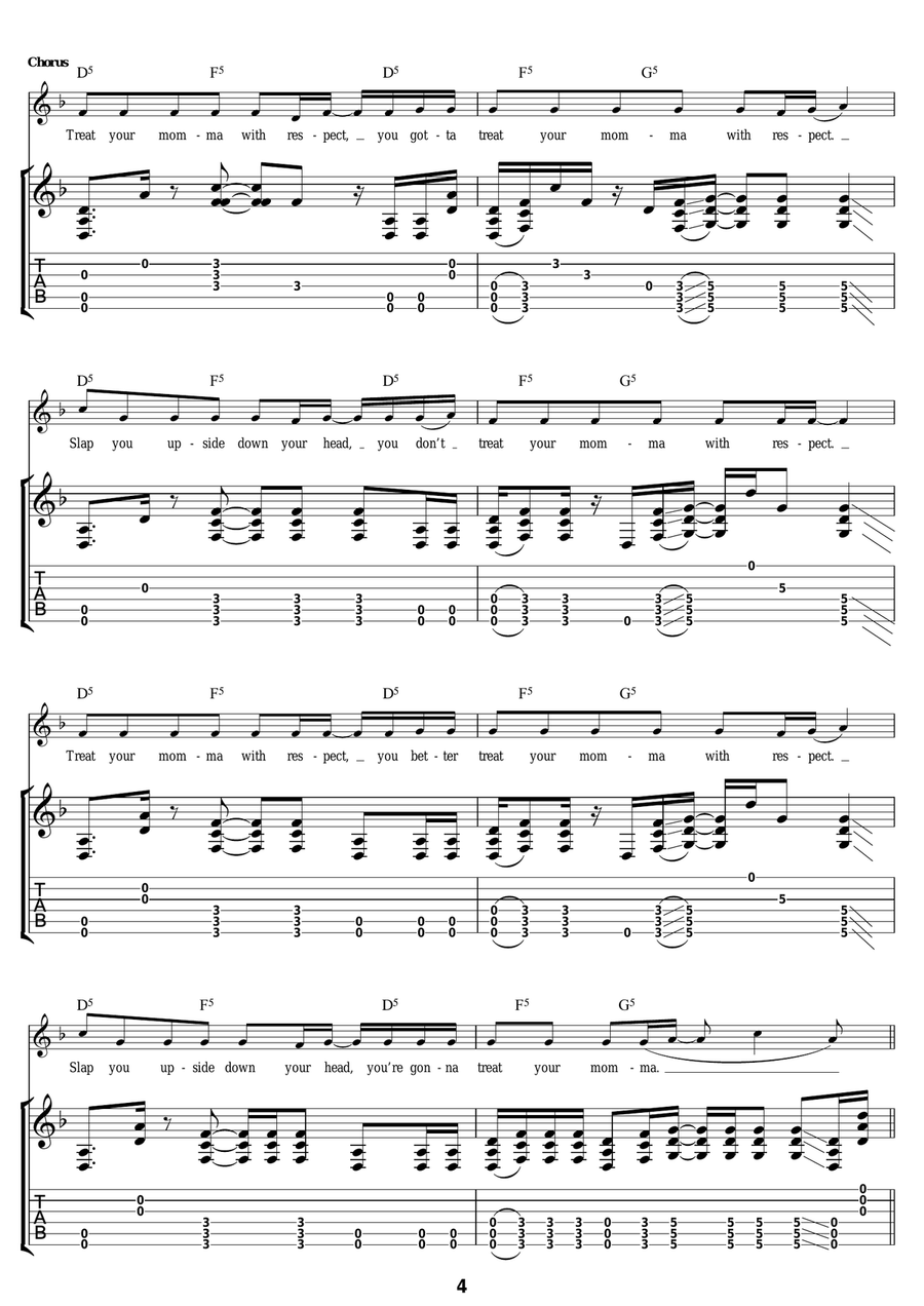 Treat Yo Mama Treat Yo Mama Electric Guitar scores gallery preview page 4