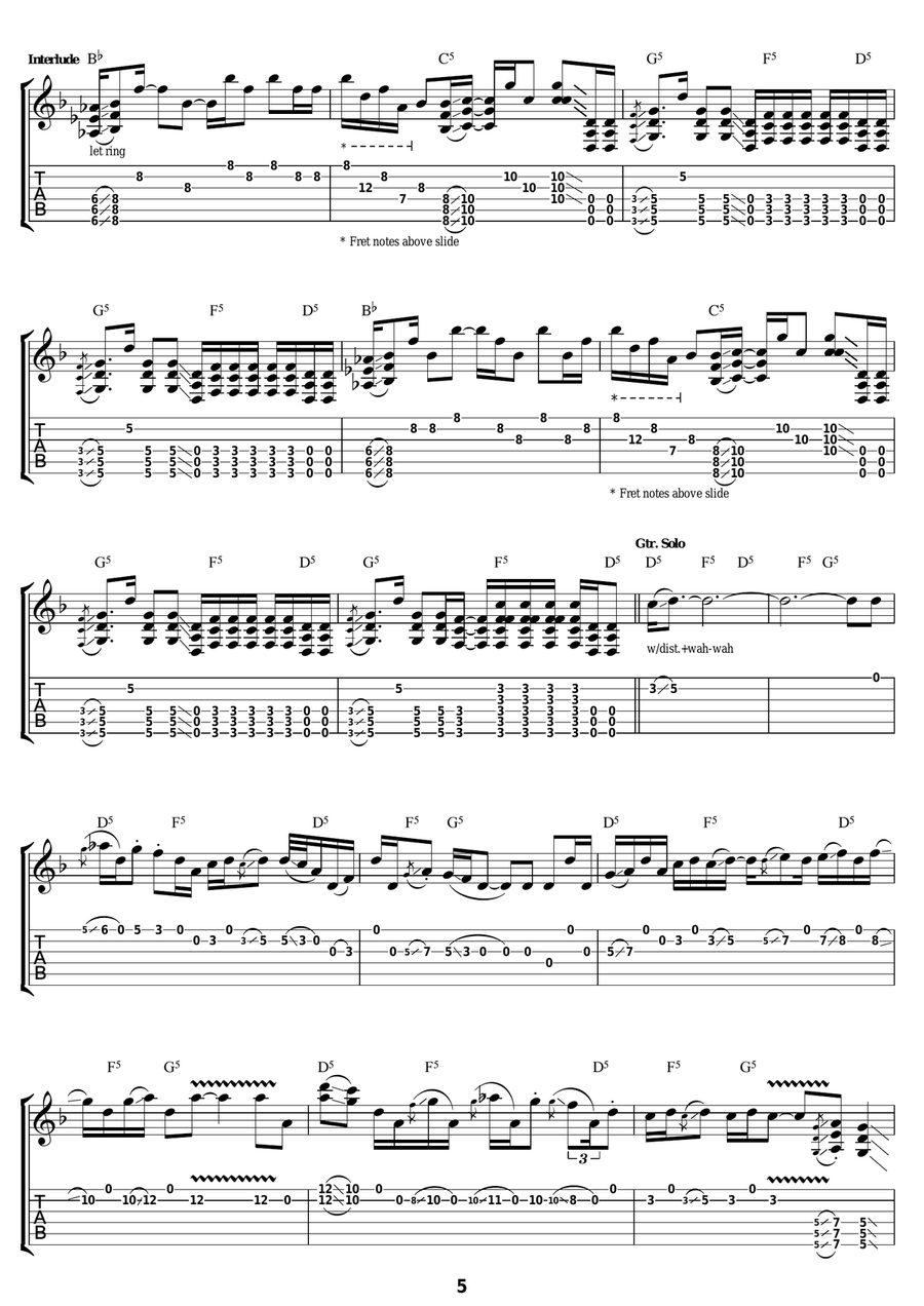 Treat Yo Mama Treat Yo Mama Electric Guitar scores gallery preview page 5