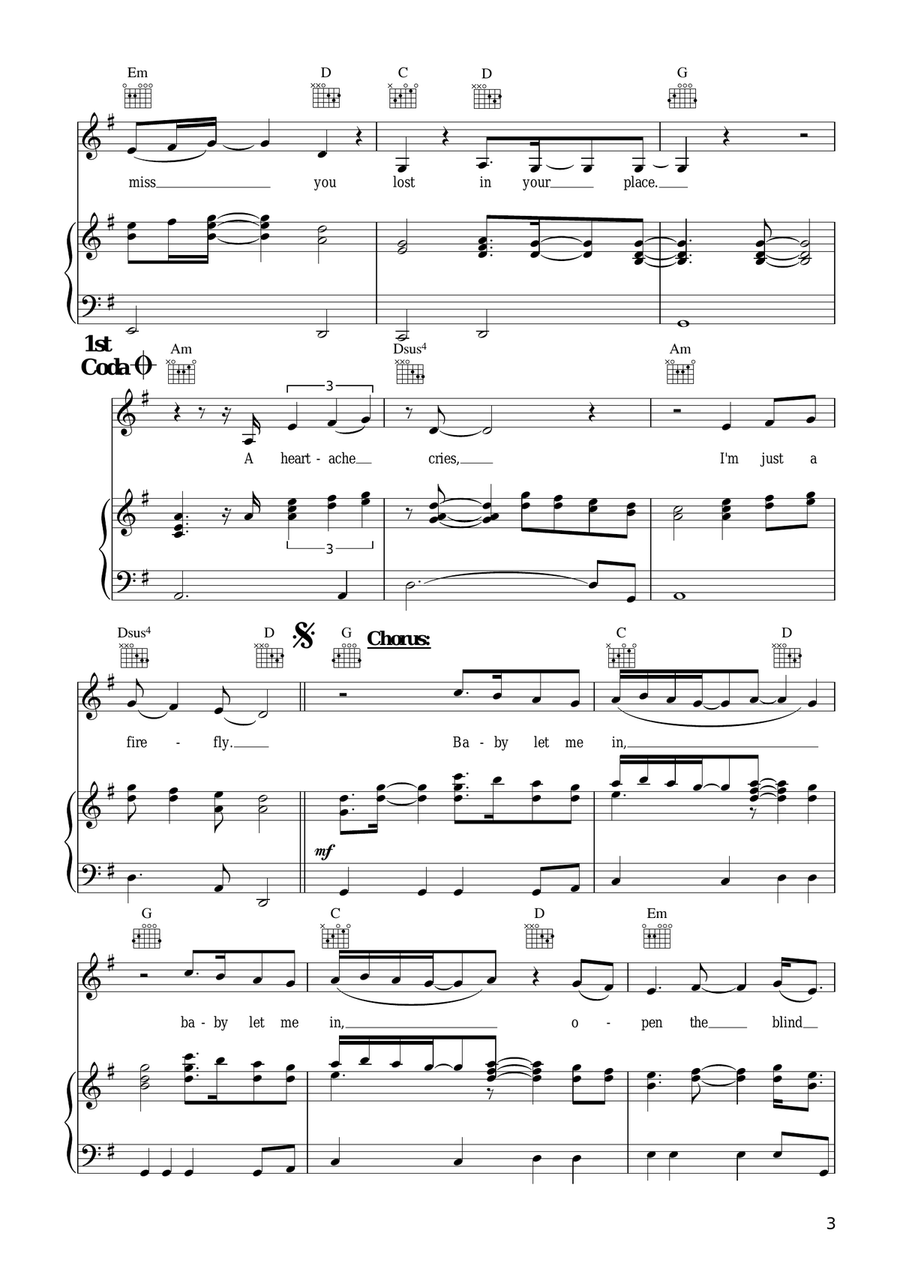Firefly Piano, Vocal scores gallery preview page 3