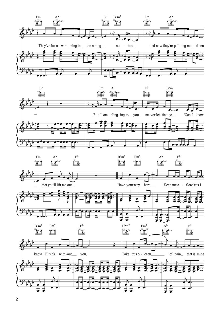 Lifeline Piano, Vocal scores gallery preview page 2