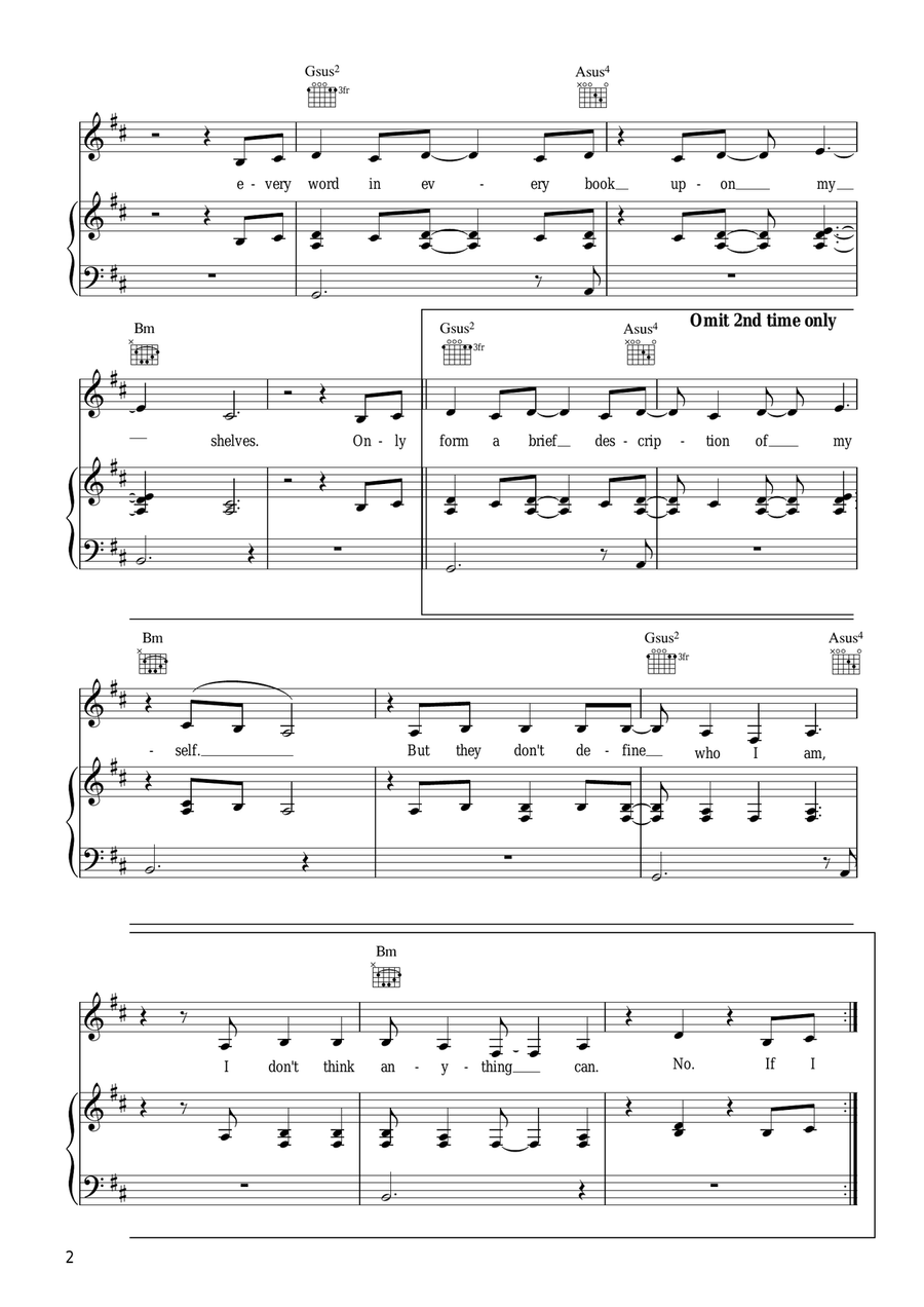 Possessionless Possessionless Piano, Vocal scores gallery preview page 2
