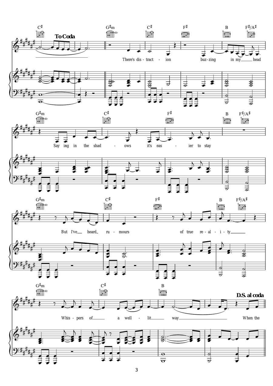 Shadowfeet Piano, Vocal scores gallery preview page 3