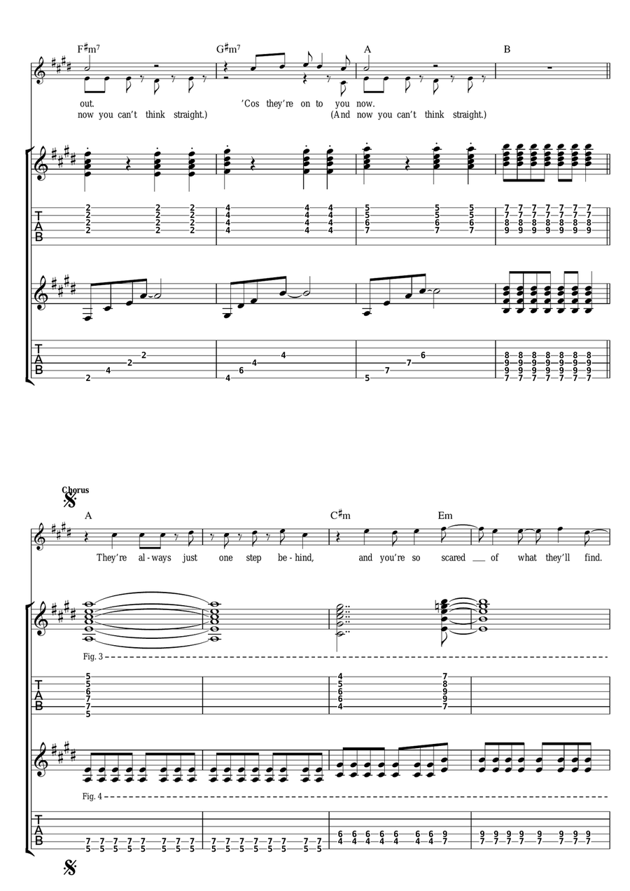 One Step Behind Electric Guitar scores gallery preview page 3