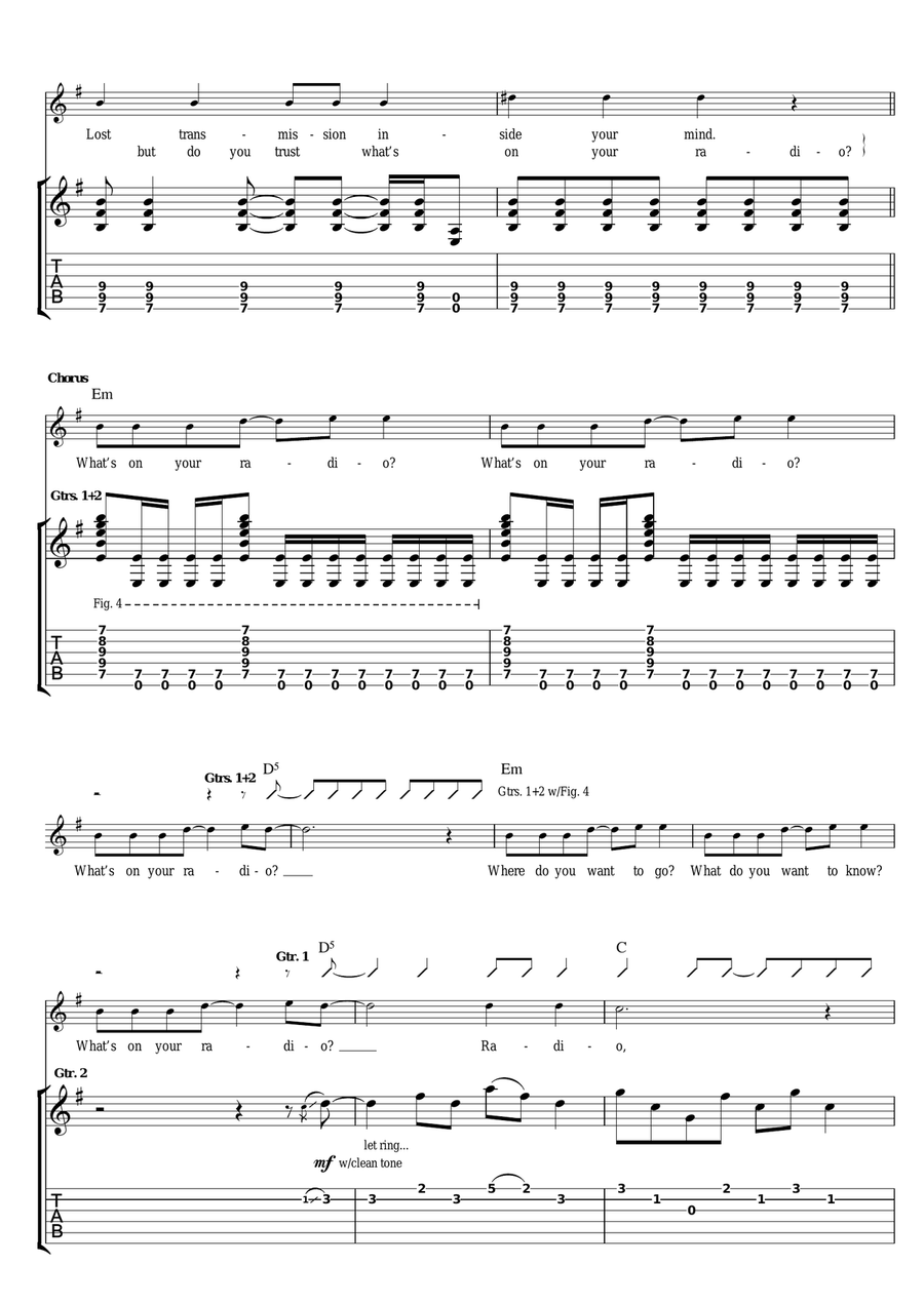 What's On Your Radio Electric Guitar scores gallery preview page 3