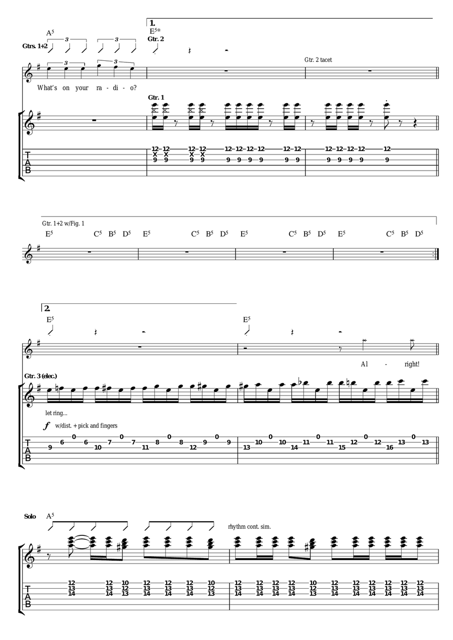 What's On Your Radio Electric Guitar scores gallery preview page 4