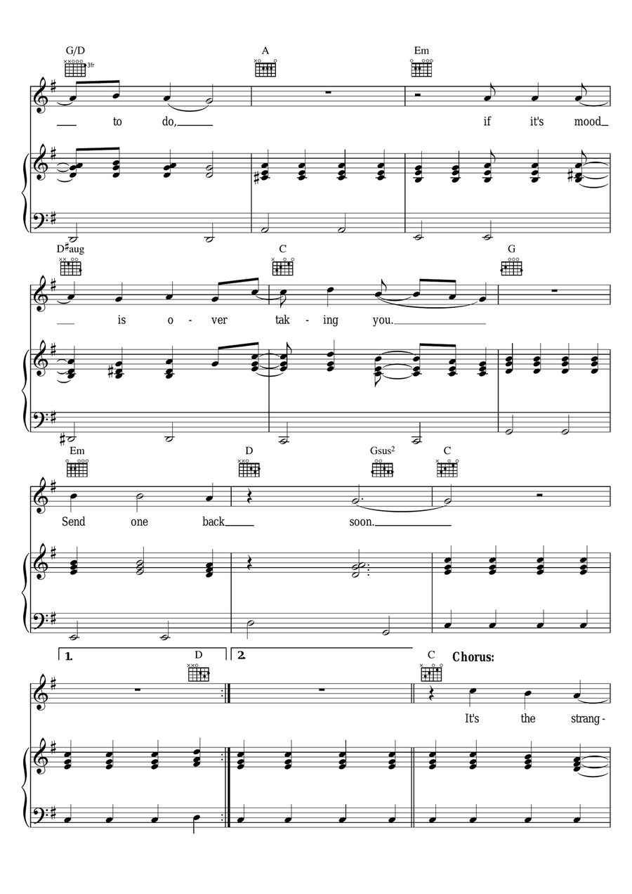 The Strangest Thing The Strangest Thing Piano, Vocal scores gallery preview page 2