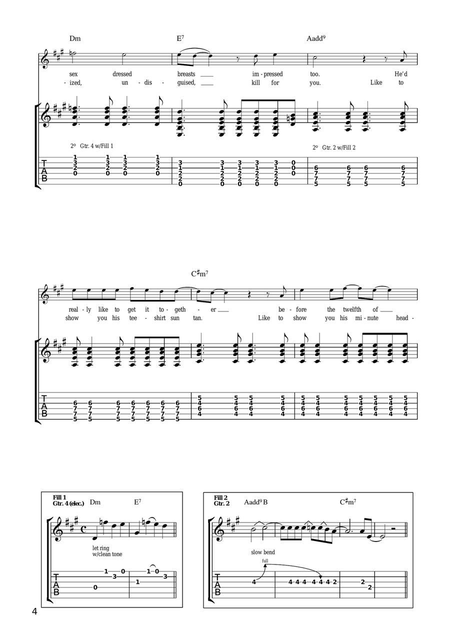 T-Shirt Suntan T-Shirt Suntan Guitar Tablature scores gallery preview page 4
