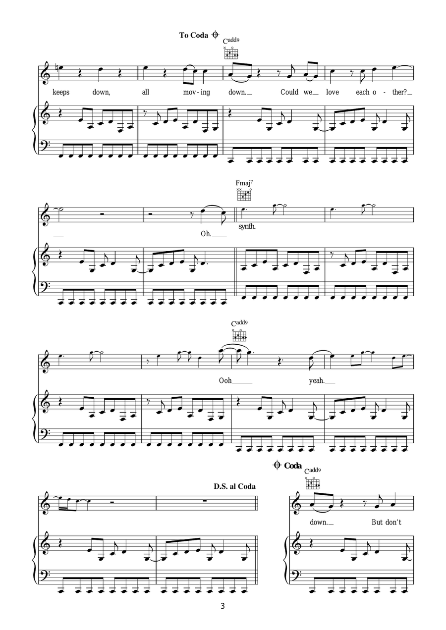 Silent Sigh Silent Sigh Piano, Vocal scores gallery preview page 3