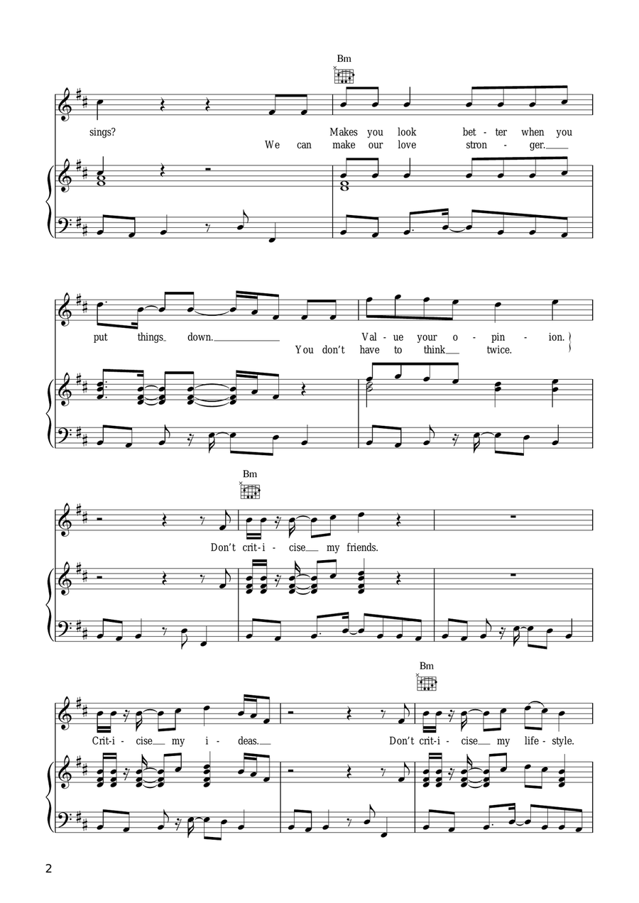 Criticize Criticize Piano, Vocal scores gallery preview page 2