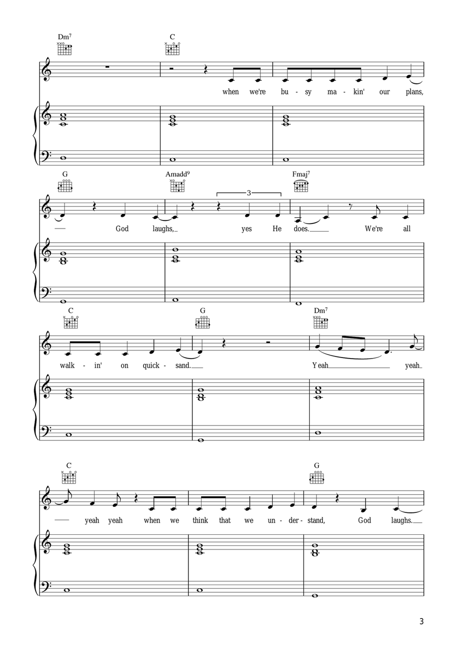 God Laughs God Laughs Piano, Vocal scores gallery preview page 3