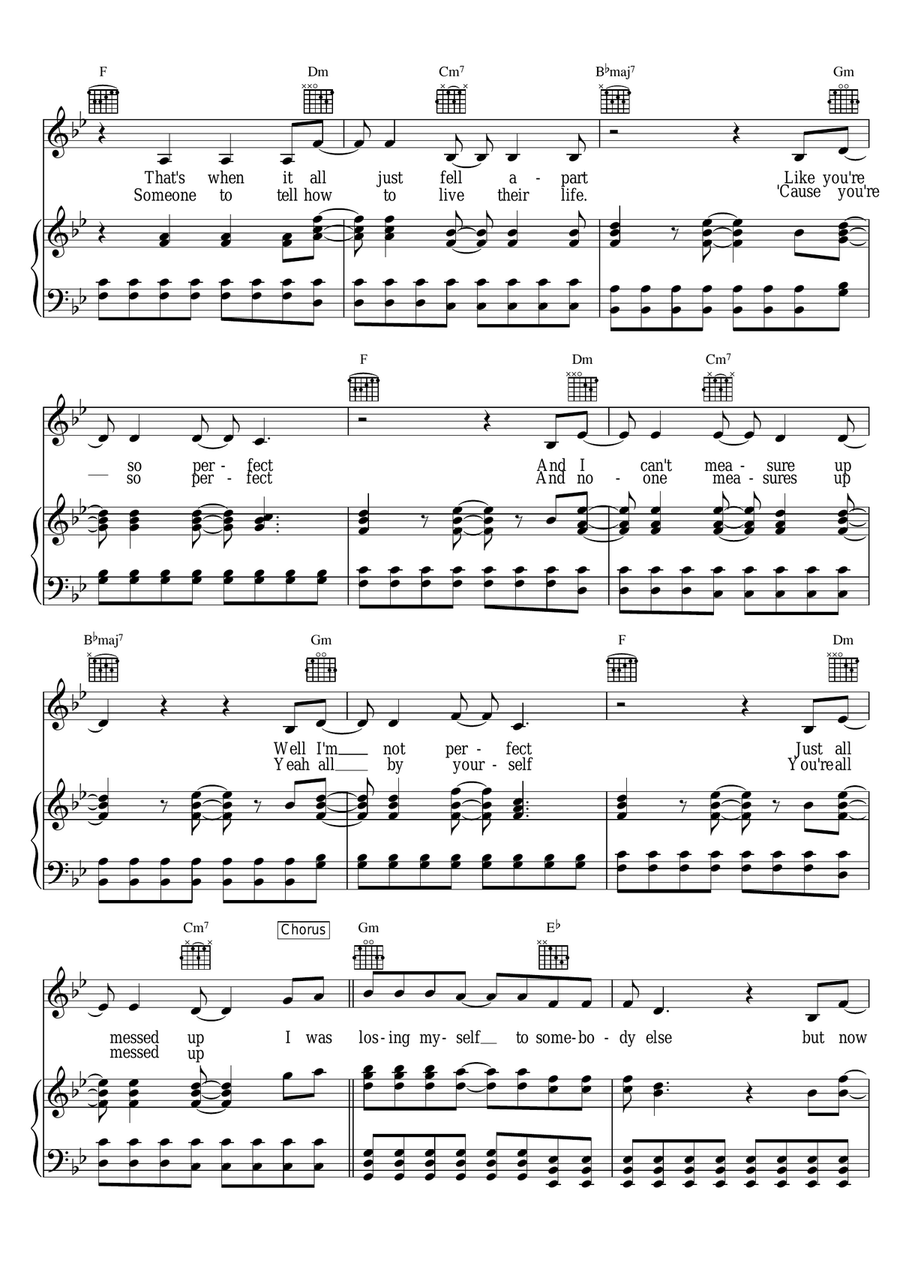 Everything I'm Not Piano, Vocal scores gallery preview page 2