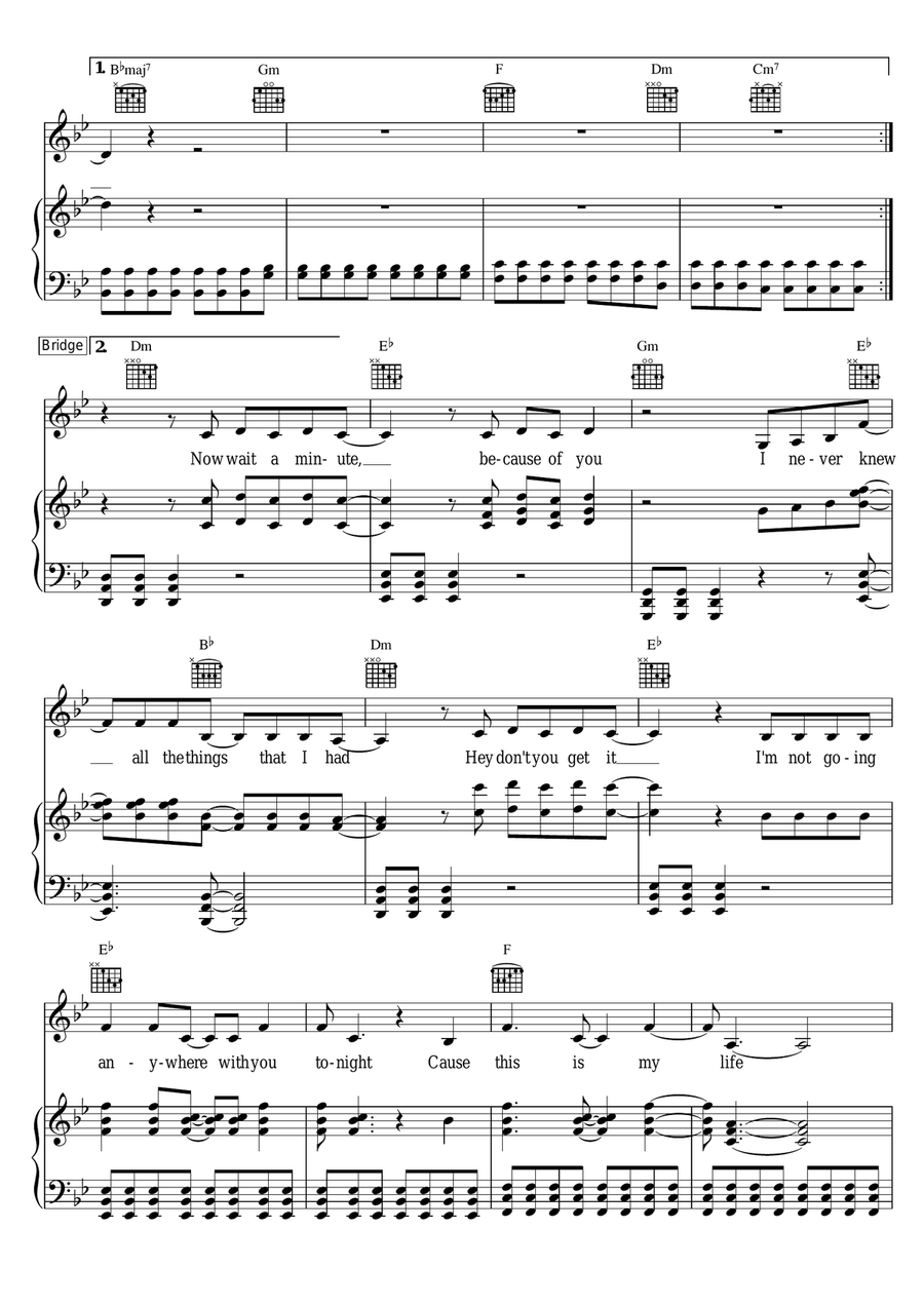 Everything I'm Not Piano, Vocal scores gallery preview page 4