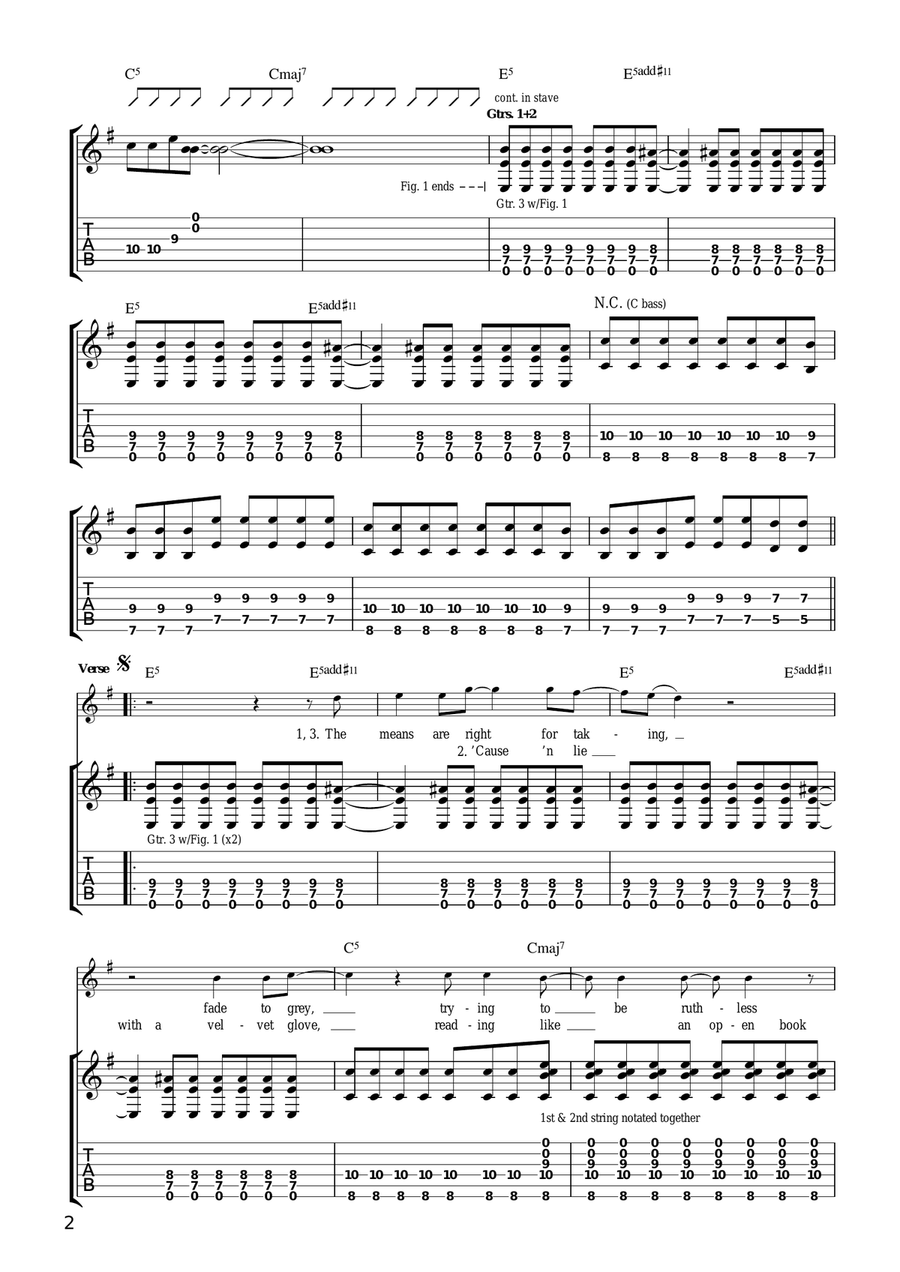 Bruise Pristine Bruise Pristine Electric Guitar scores gallery preview page 2