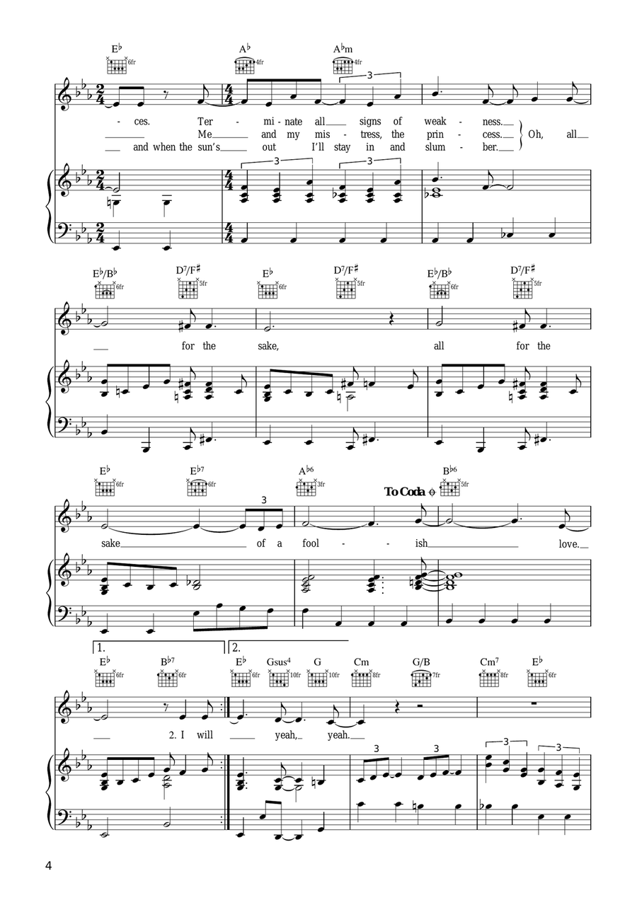 Foolish Love Foolish Love Piano, Vocal scores gallery preview page 4