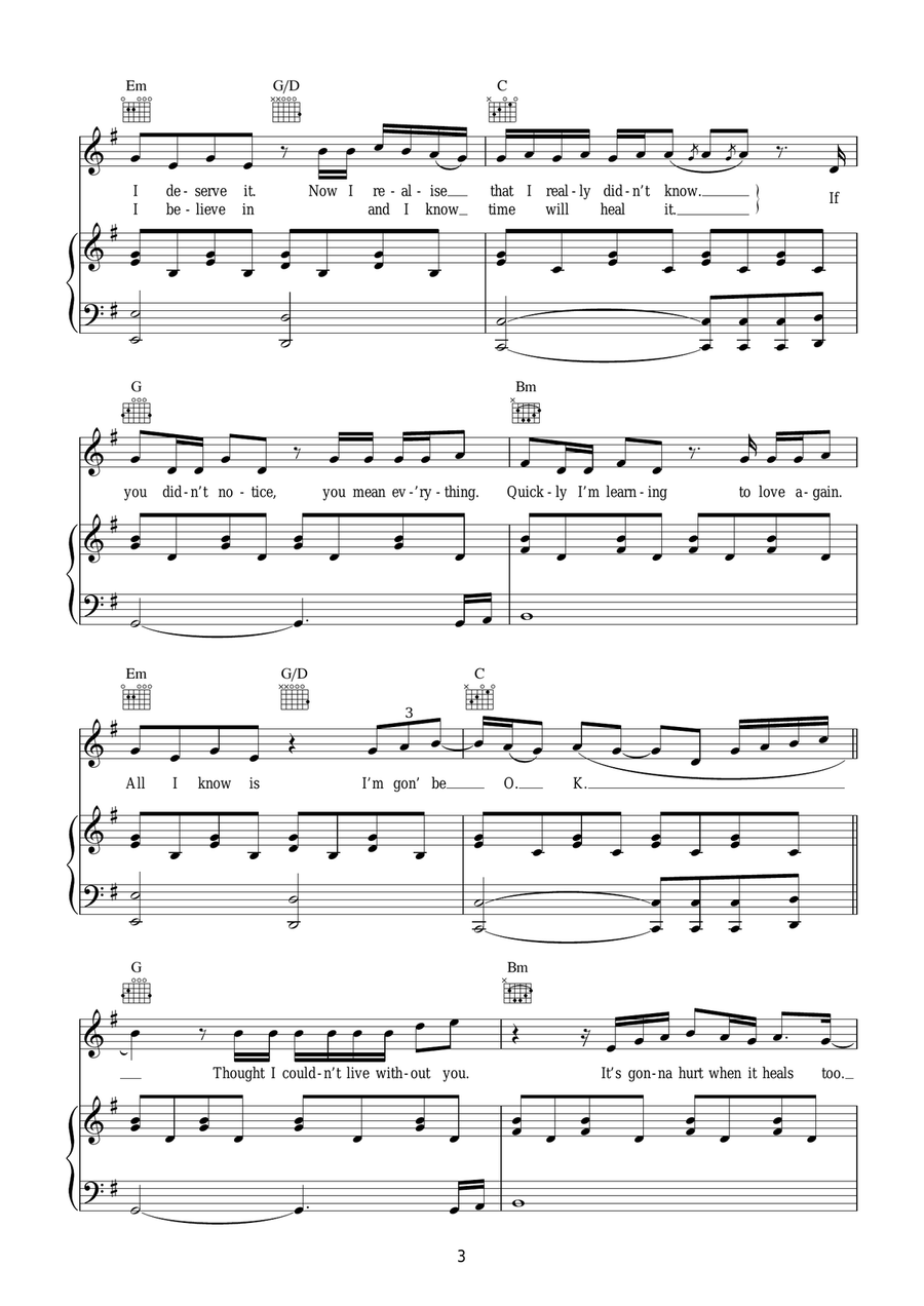 Better In Time Better In Time Piano, Vocal scores gallery preview page 3