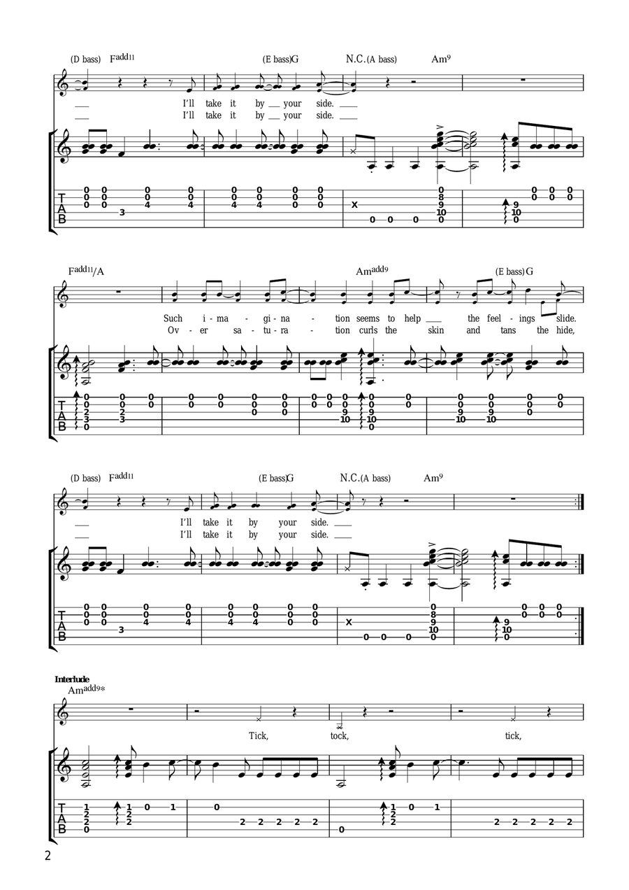 Without You I'm Nothing Without You I'm Nothing Guitar Tablature scores gallery preview page 2