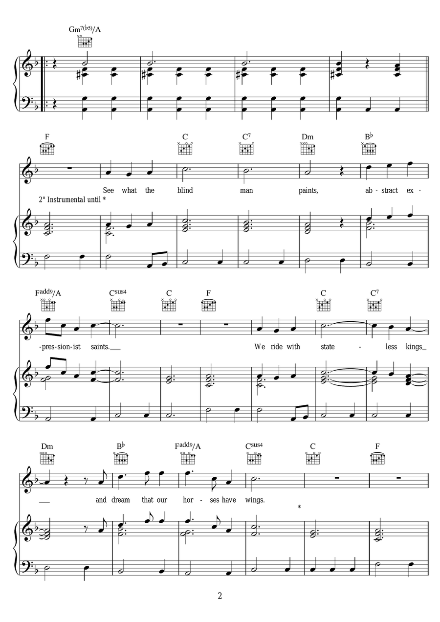 List Of Impossible Things Piano, Vocal scores gallery preview page 2