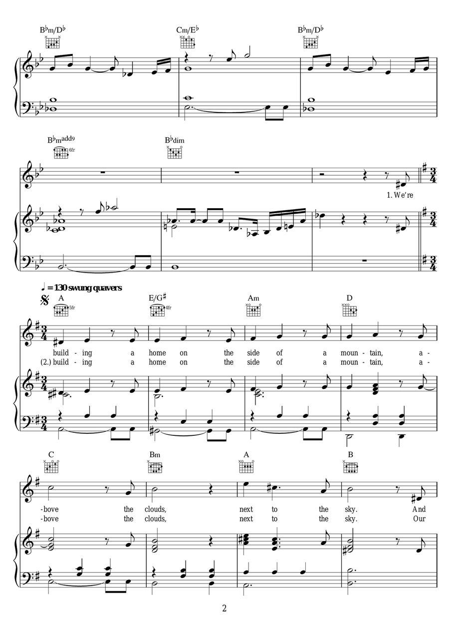 Andromeda Heights Andromeda Heights Piano, Vocal scores gallery preview page 2