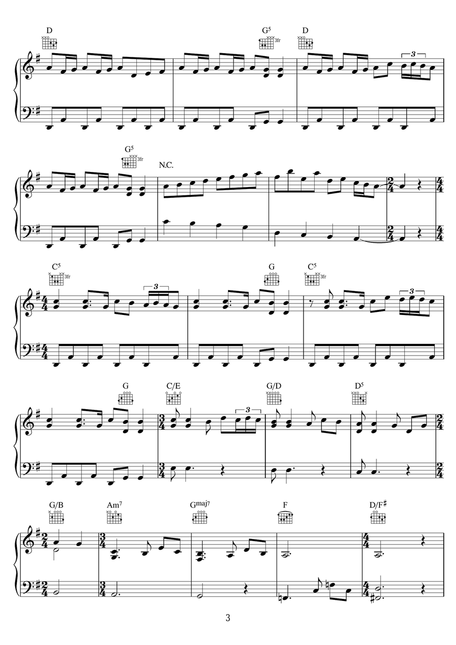 Farmyard Cat Piano, Vocal scores gallery preview page 3