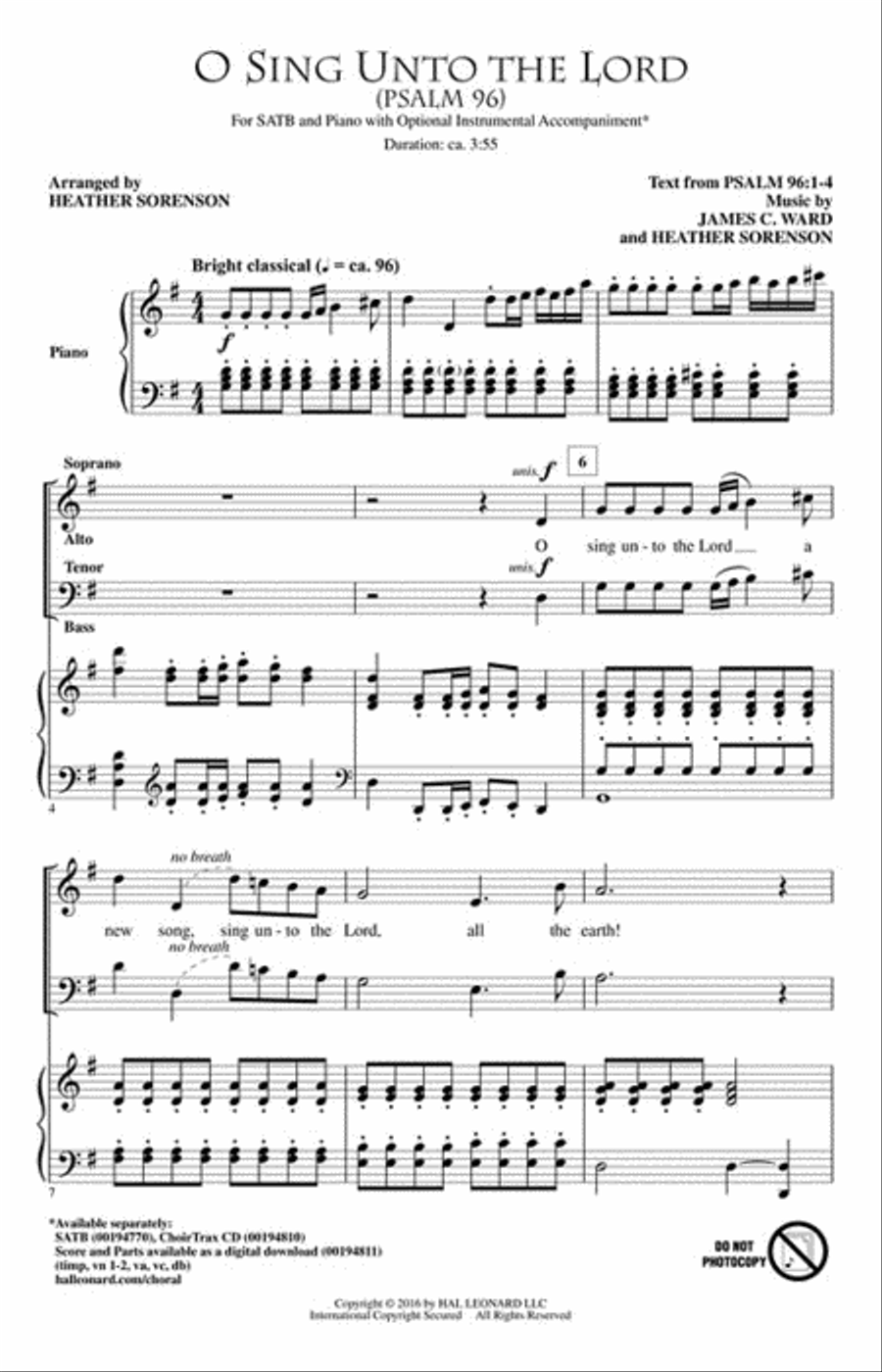 O Sing Unto the Lord Choir scores gallery preview page 2