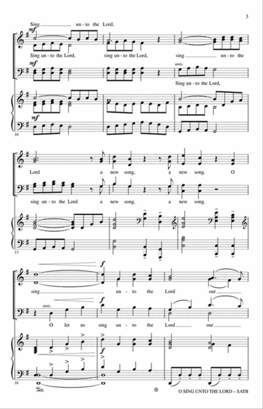O Sing Unto the Lord Choir scores gallery preview page 3