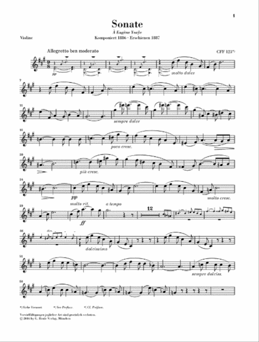 Violin Sonata in A Major Violin Sonata in A Major Violin Solo scores gallery preview page 4