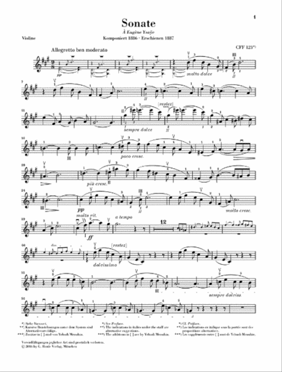 Violin Sonata in A Major Violin Sonata in A Major Violin Solo scores gallery preview page 5