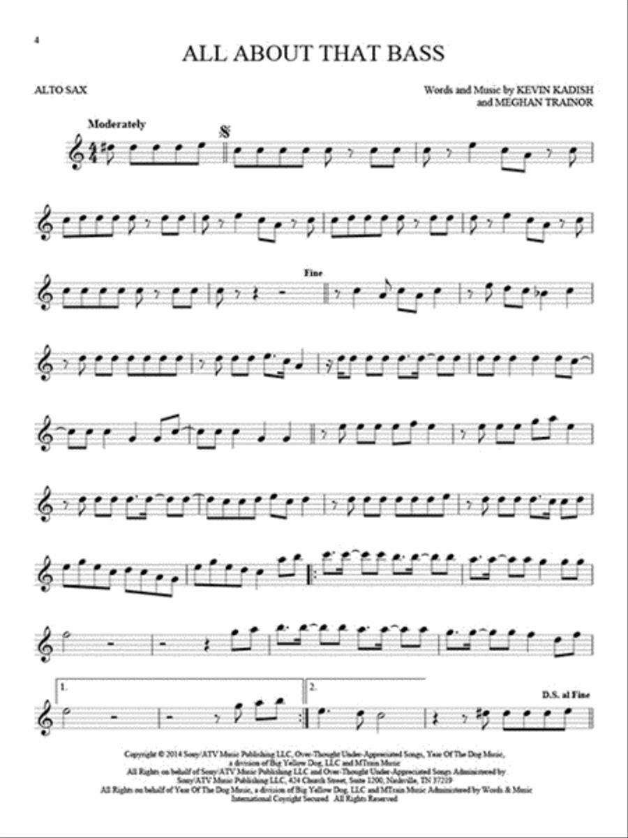 101 Hit Songs 101 Hit Songs Alto Saxophone scores gallery preview page 2