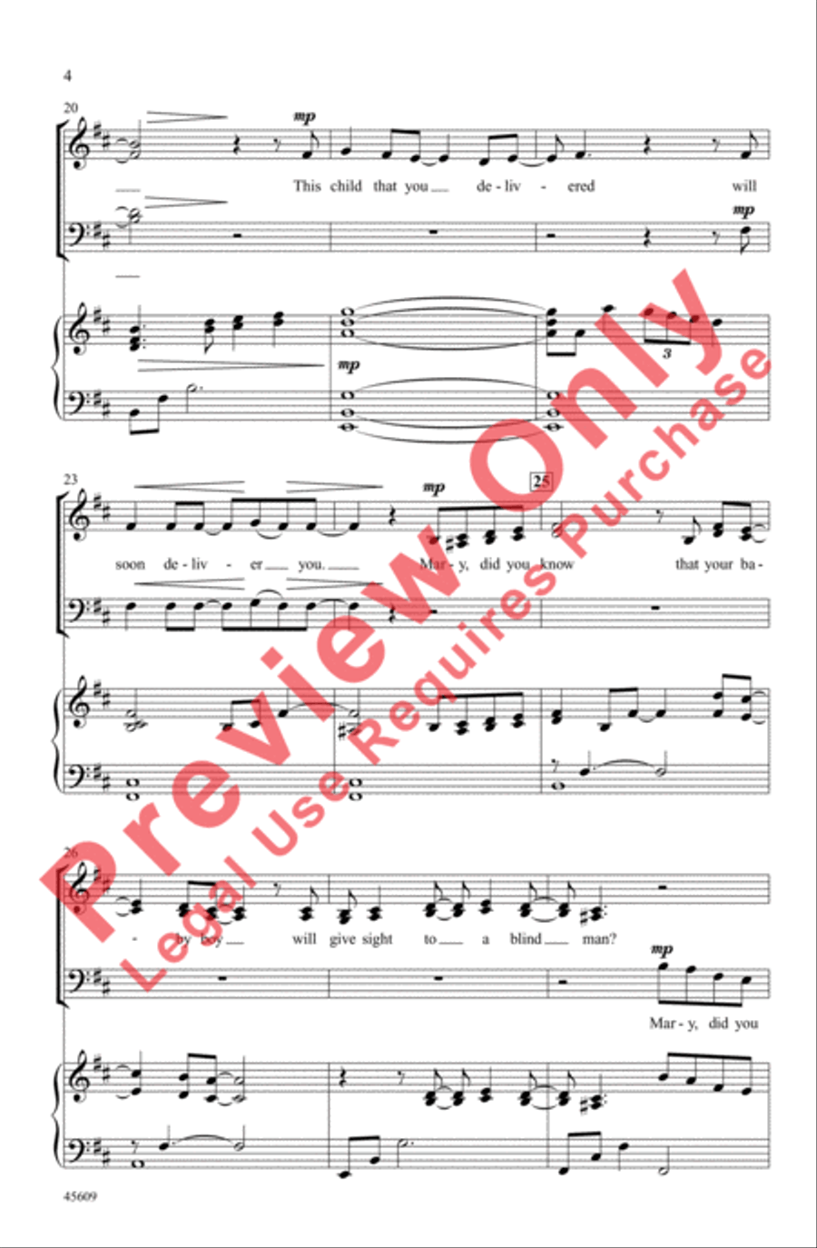Mary, Did You Know? Mary, Did You Know? 4-Part scores gallery preview page 4