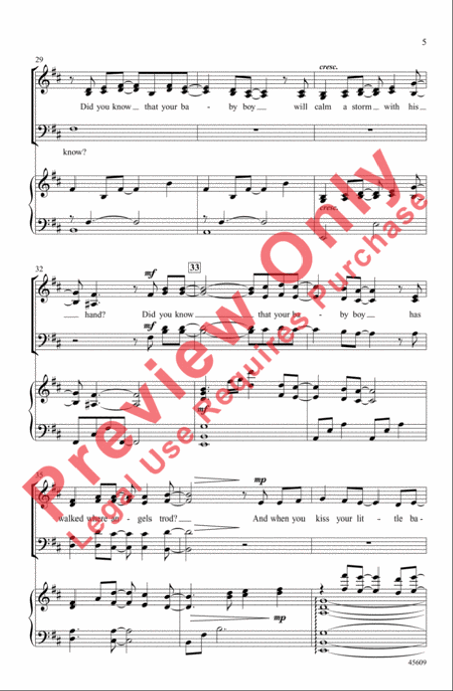 Mary, Did You Know? Mary, Did You Know? 4-Part scores gallery preview page 5