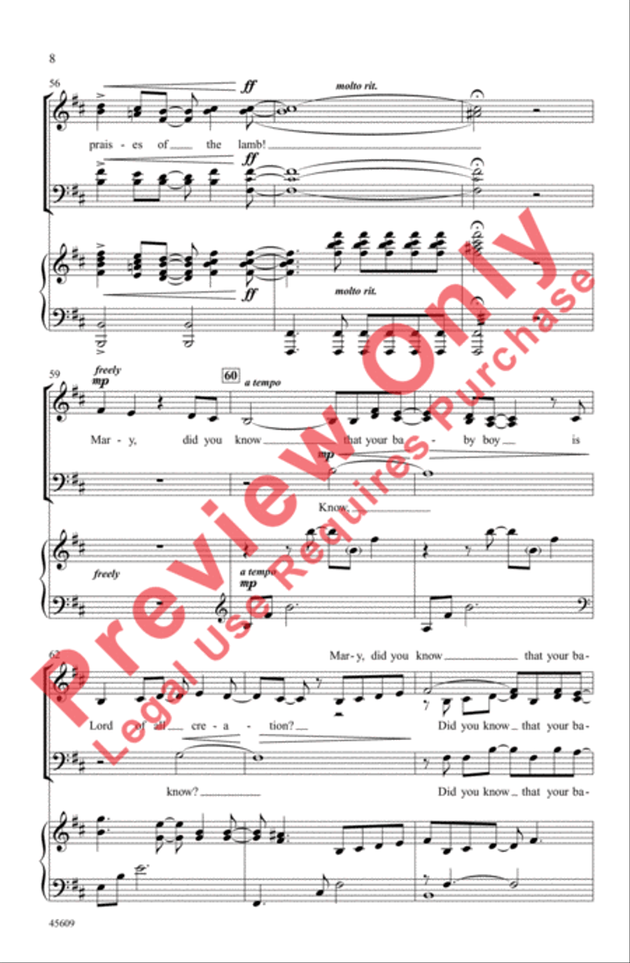 Mary, Did You Know? Mary, Did You Know? 4-Part scores gallery preview page 8